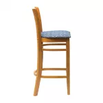 Manhattan Soft Oak Bar Chair with Blue Diamond Padded Seat - Image 3