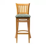 Manhattan Soft Oak Bar Chair with Green Diamond Padded Seat - Image 2