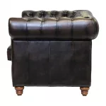 Chesterfield Leather Two-Seater Sofa Antique Brown - Image 3