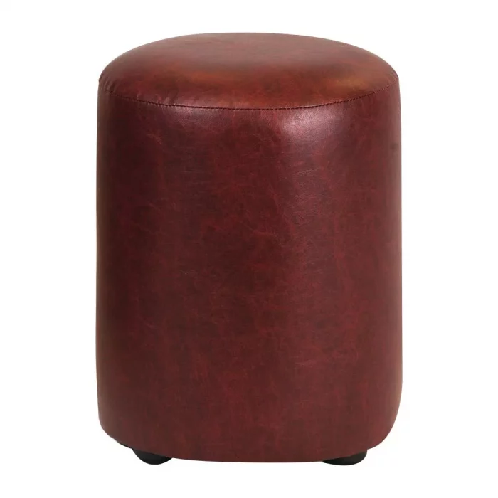 Cylinder Faux Leather Bar Stool Garnet (Pack of 2) - Image 1