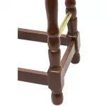 Classic Dark Wood High Bar Stool with Red Diamond Seat (Pack of 2) - Image 2