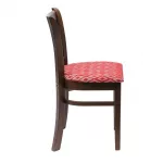 Manhattan Dark Walnut Dining Chair with Red Diamond Padded Seat (Pack of 2) - Image 2