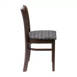 Manhattan Dark Walnut Dining Chair with Black Diamond Padded Seat (Pack of 2) - Image 2