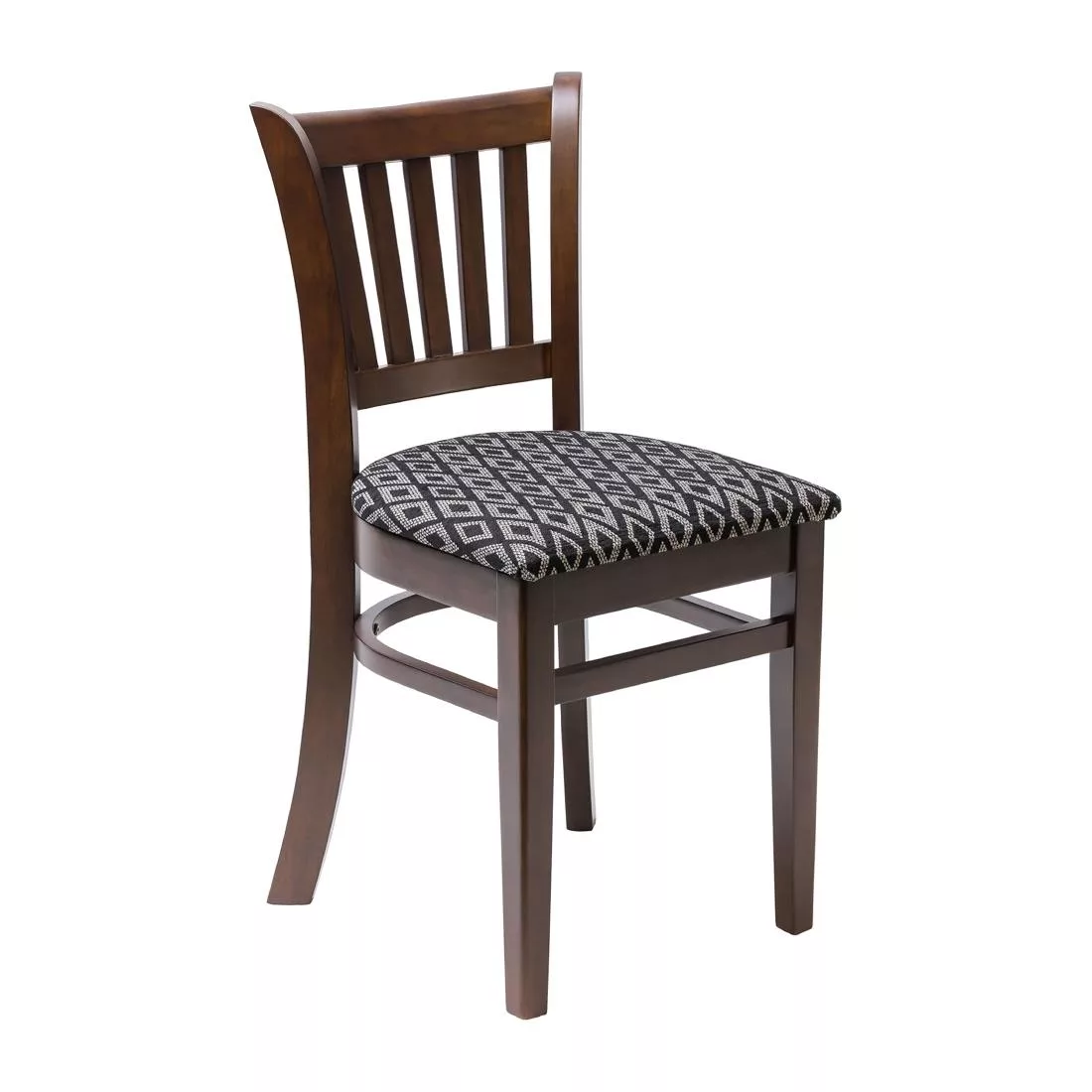 ft472_new2.jpg Manhattan Dark Walnut Dining Chair with Black Diamond Padded Seat (Pack of 2) - Image 1