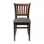 Manhattan Dark Walnut Dining Chair with Black Diamond Padded Seat (Pack of 2) - Image 3