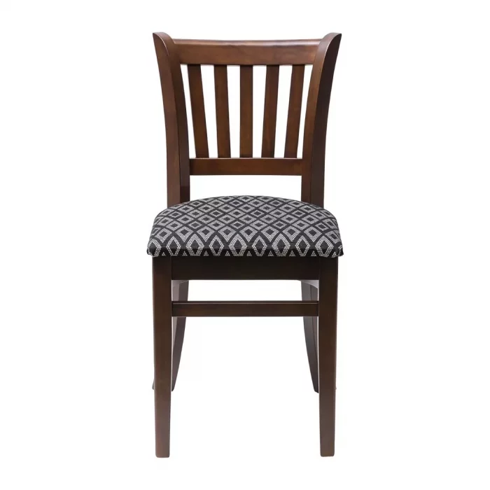 Manhattan Dark Walnut Dining Chair with Black Diamond Padded Seat (Pack of 2) - Image 3