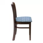 Manhattan Dark Walnut Dining Chair with Blue Diamond Padded Seat (Pack of 2) - Image 2
