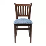 Manhattan Dark Walnut Dining Chair with Blue Diamond Padded Seat (Pack of 2) - Image 3