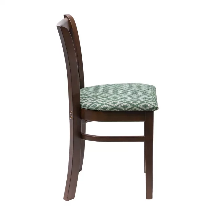 Manhattan Dark Walnut Dining Chair with Green Diamond Padded Seat (Pack of 2) - Image 2
