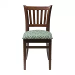 Manhattan Dark Walnut Dining Chair with Green Diamond Padded Seat (Pack of 2) - Image 3