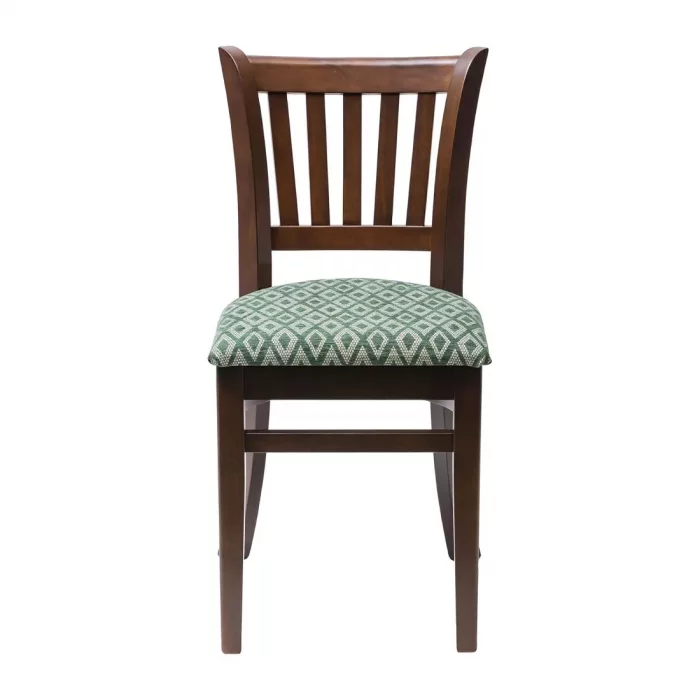 Manhattan Dark Walnut Dining Chair with Green Diamond Padded Seat (Pack of 2) - Image 3