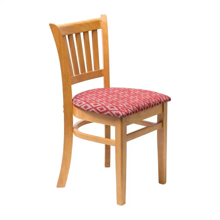 Manhattan Soft Oak Dining Chair with Red Diamond Padded Seat (Pack of 2) - Image 1