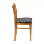 Manhattan Soft Oak Dining Chair with Black Diamond Padded Seat (Pack of 2) - Image 2