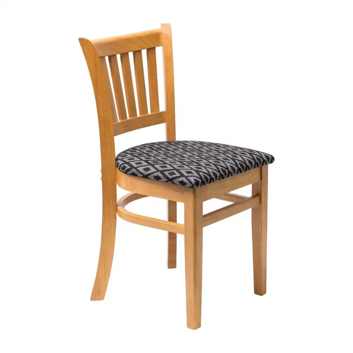 Manhattan Soft Oak Dining Chair with Black Diamond Padded Seat (Pack of 2) - Image 1