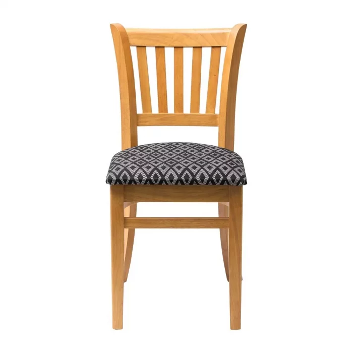 Manhattan Soft Oak Dining Chair with Black Diamond Padded Seat (Pack of 2) - Image 3
