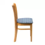 Manhattan Soft Oak Dining Chair with Blue Diamond Padded Seat (Pack of 2) - Image 2