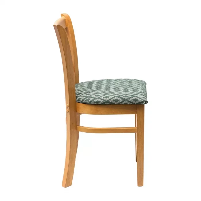 Manhattan Soft Oak Dining Chair with Green Diamond Padded Seat (Pack of 2) - Image 2