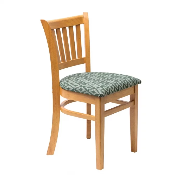 Manhattan Soft Oak Dining Chair with Green Diamond Padded Seat (Pack of 2) - Image 1
