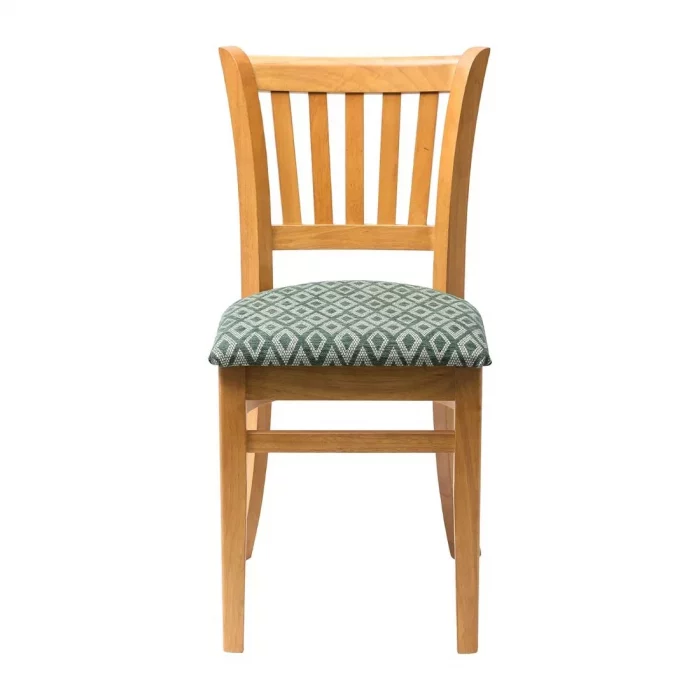 Manhattan Soft Oak Dining Chair with Green Diamond Padded Seat (Pack of 2) - Image 3