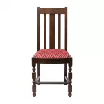 Mayfair Dark Wood High Back Dining Chair with Red Diamond Padded Seat (Pack of 2) - Image 2