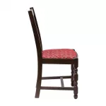 Mayfair Dark Wood High Back Dining Chair with Red Diamond Padded Seat (Pack of 2) - Image 3