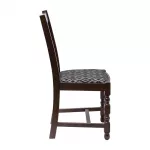 Mayfair Dark Wood High Back Dining Chair with Black Diamond Padded Seat (Pack of 2) - Image 2