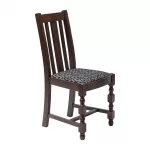 Mayfair Dark Wood High Back Dining Chair with Black Diamond Padded Seat (Pack of 2)