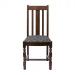 Mayfair Dark Wood High Back Dining Chair with Black Diamond Padded Seat (Pack of 2) - Image 3