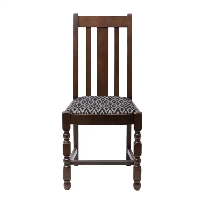 Mayfair Dark Wood High Back Dining Chair with Black Diamond Padded Seat (Pack of 2) - Image 3