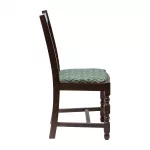 Mayfair Dark Wood High Back Dining Chair with Green Diamond Padded Seat (Pack of 2) - Image 2