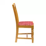 Mayfair Soft Oak High Back Dining Chair with Red Diamond Padded Seat (Pack of 2) - Image 2