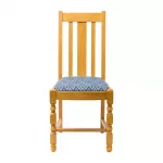 Mayfair Soft Oak High Back Dining Chair with Blue Diamond Padded Seat (Pack of 2) - Image 3