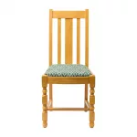 Mayfair Soft Oak High Back Dining Chair with Green Diamond Padded Seat (Pack of 2) - Image 3