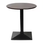 Turin Metal Base Pedestal Round Table with Dark Wood Top 700mm - Image 2