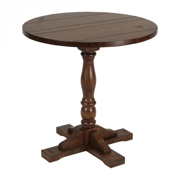 Oxford Vintage Wood Pedestal Round Table 760mm - Image 1
