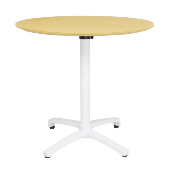 Bolero Folding Polypropylene Table 800mm Mustard Yellow - Image 1