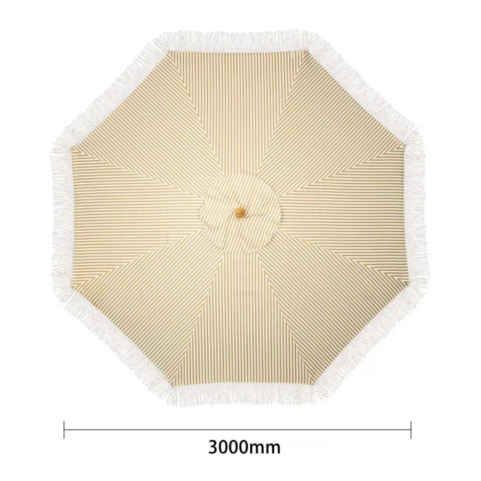 Bolero Sicily Round Striped Parasol 2m Diameter - Image 2