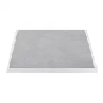 Bolero Light Grey Stone Effect Outdoor Tempered Glass Table Top White Trim 700mm