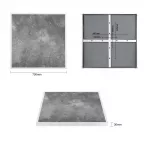 Bolero Dark Stone Effect Outdoor Tempered Glass Table Top White Trim - 700mm - Image 6
