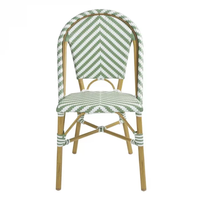 Bolero Parisian Style Rattan Side Chair Light Green (Pack of 2) - Image 2