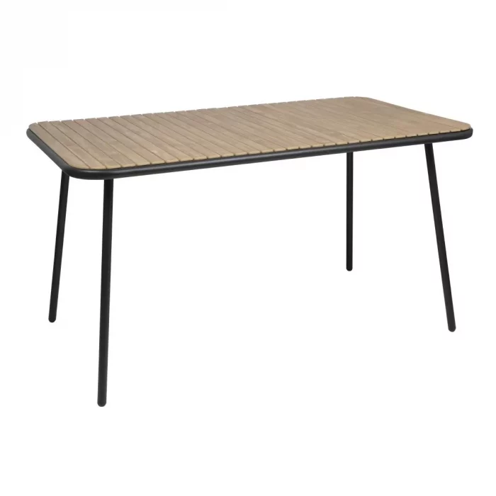 Bolero Santorini Rectangular Table Wood Effect 1400mm - Image 1