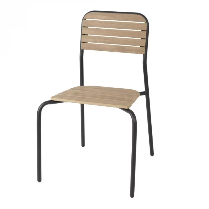 Bolero Santorini Wood Effect Outdoor Chairs (Pack of 4) - Image 1