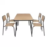 Bolero Santorini Wood Effect Outdoor Chairs (Pack of 4) - Image 8