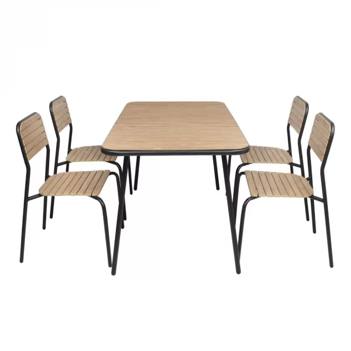 Bolero Santorini Wood Effect Outdoor Chairs (Pack of 4) - Image 8