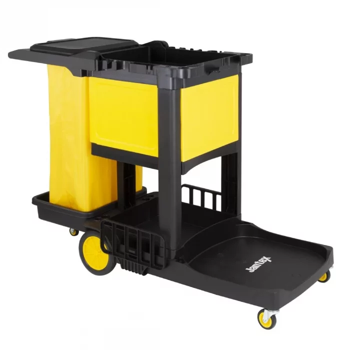Jantex Cleaning Trolley Black with Lockable Cabinet - Image 1