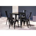 Bolero Bistro Steel Side Chairs Black (Pack of 4) - Image 3