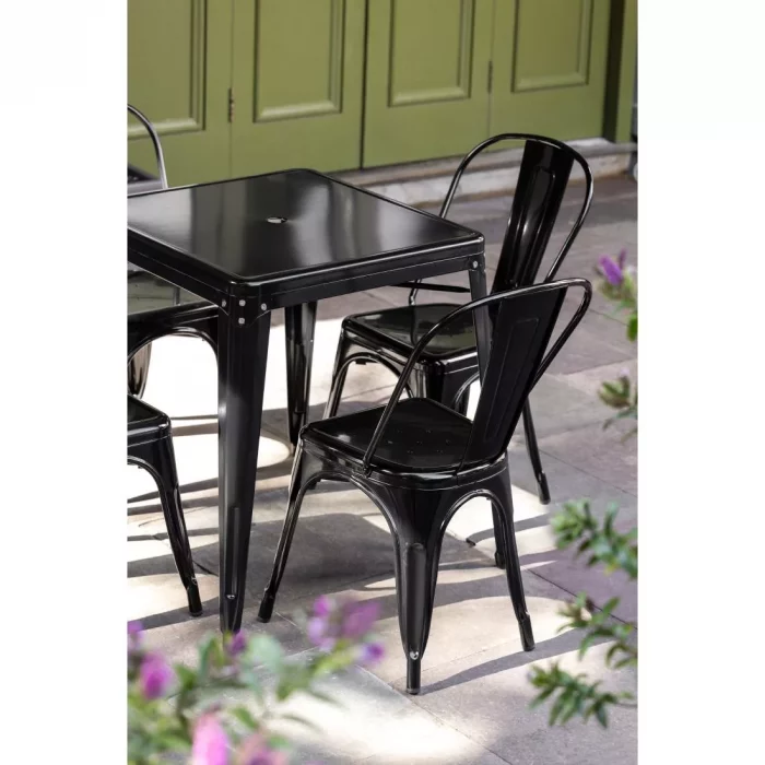 Bolero Bistro Steel Side Chairs Black (Pack of 4) - Image 4