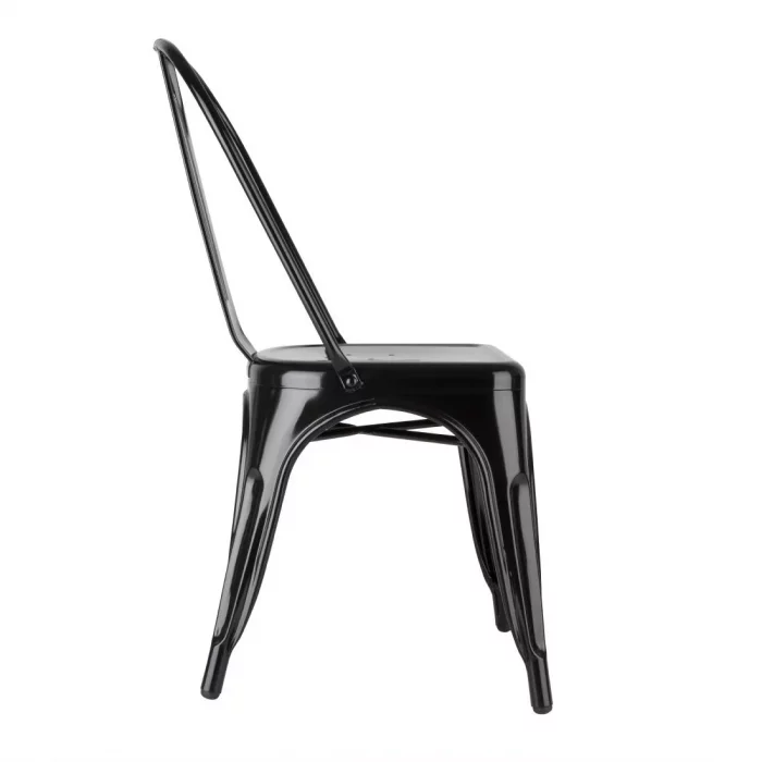 Bolero Bistro Steel Side Chairs Black (Pack of 4) - Image 5