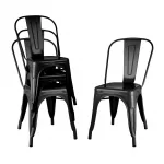 Bolero Bistro Steel Side Chairs Black (Pack of 4) - Image 8