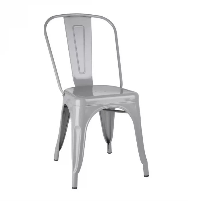 Bolero Bistro Steel Side Chairs Grey (Pack of 4) - Image 1